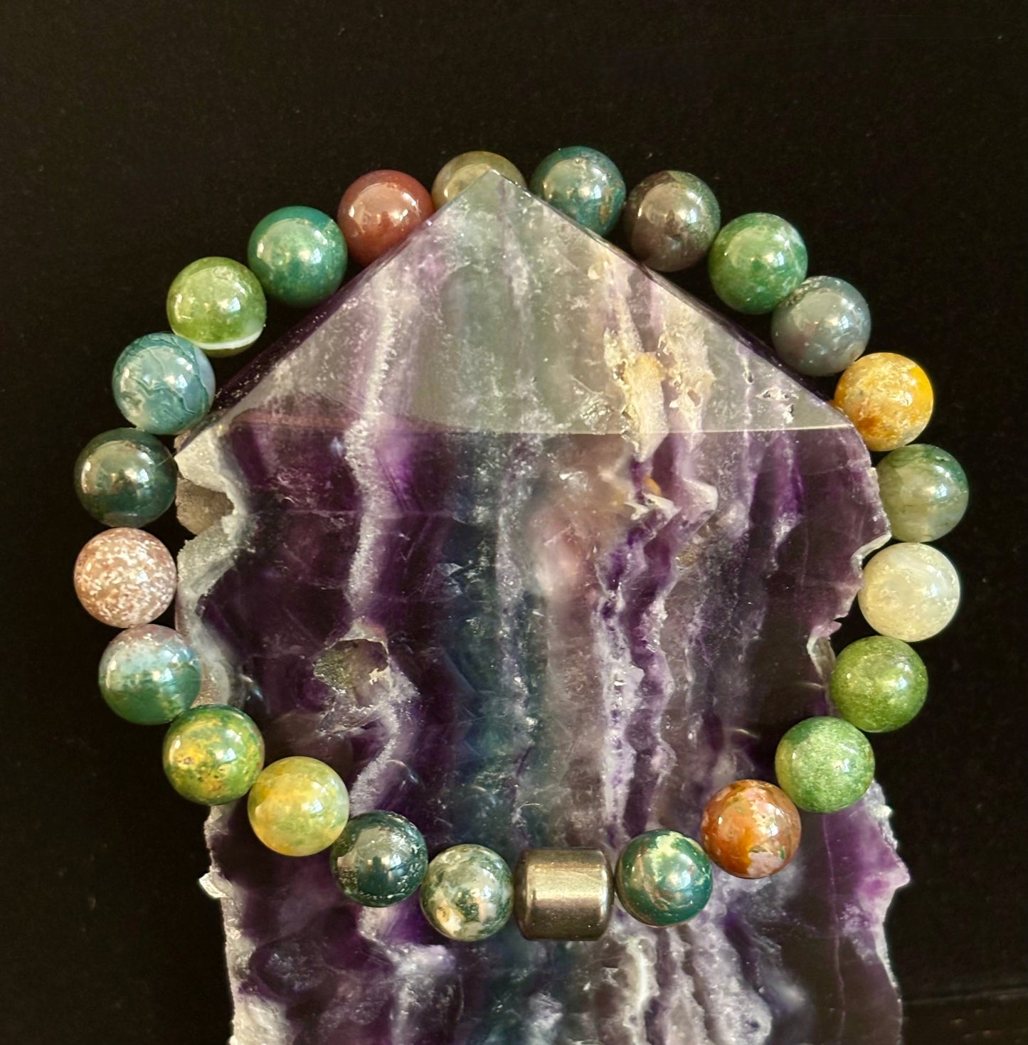 Men's Earth Energy Collection – 6 Choices - Natural Stone & Magnetic Bead Bracelets for Large Wrists