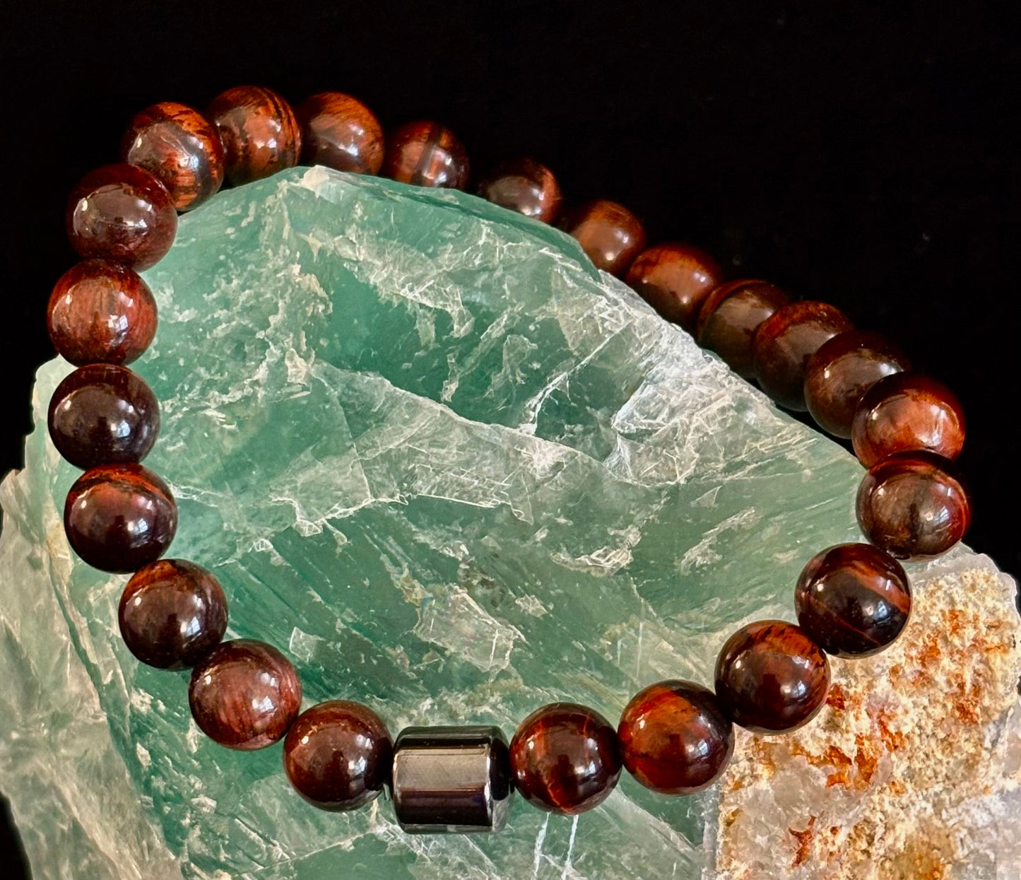 Men's Earth Energy Collection – 6 Choices - Natural Stone & Magnetic Bead Bracelets for Large Wrists