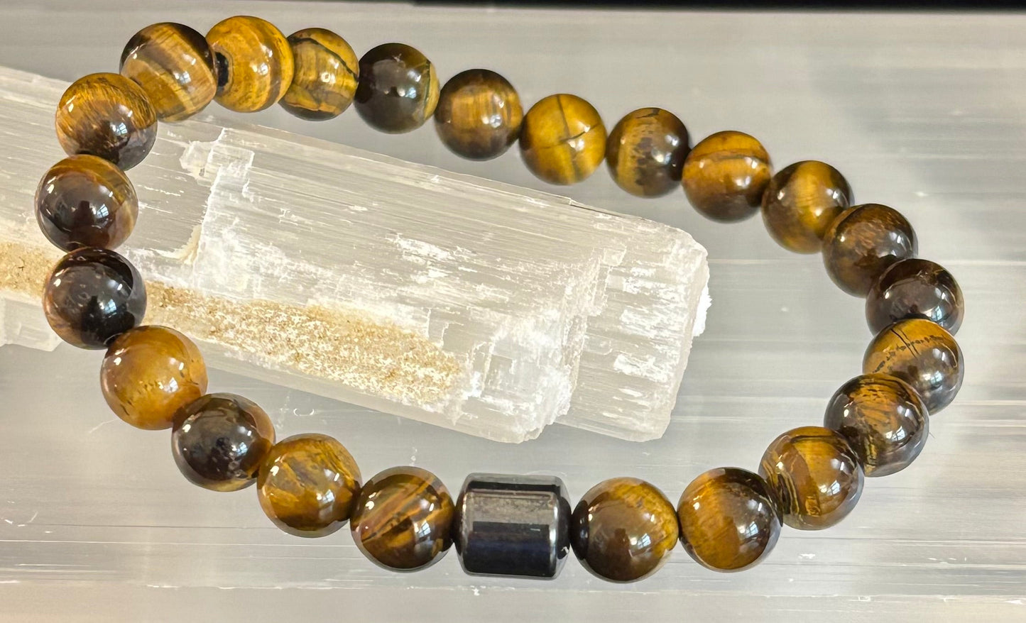 Men's Earth Energy Collection – 6 Choices - Natural Stone & Magnetic Bead Bracelets for Large Wrists