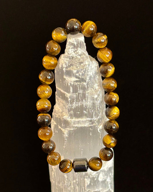 Men's Earth Energy Collection – 6 Choices - Natural Stone & Magnetic Bead Bracelets for Large Wrists