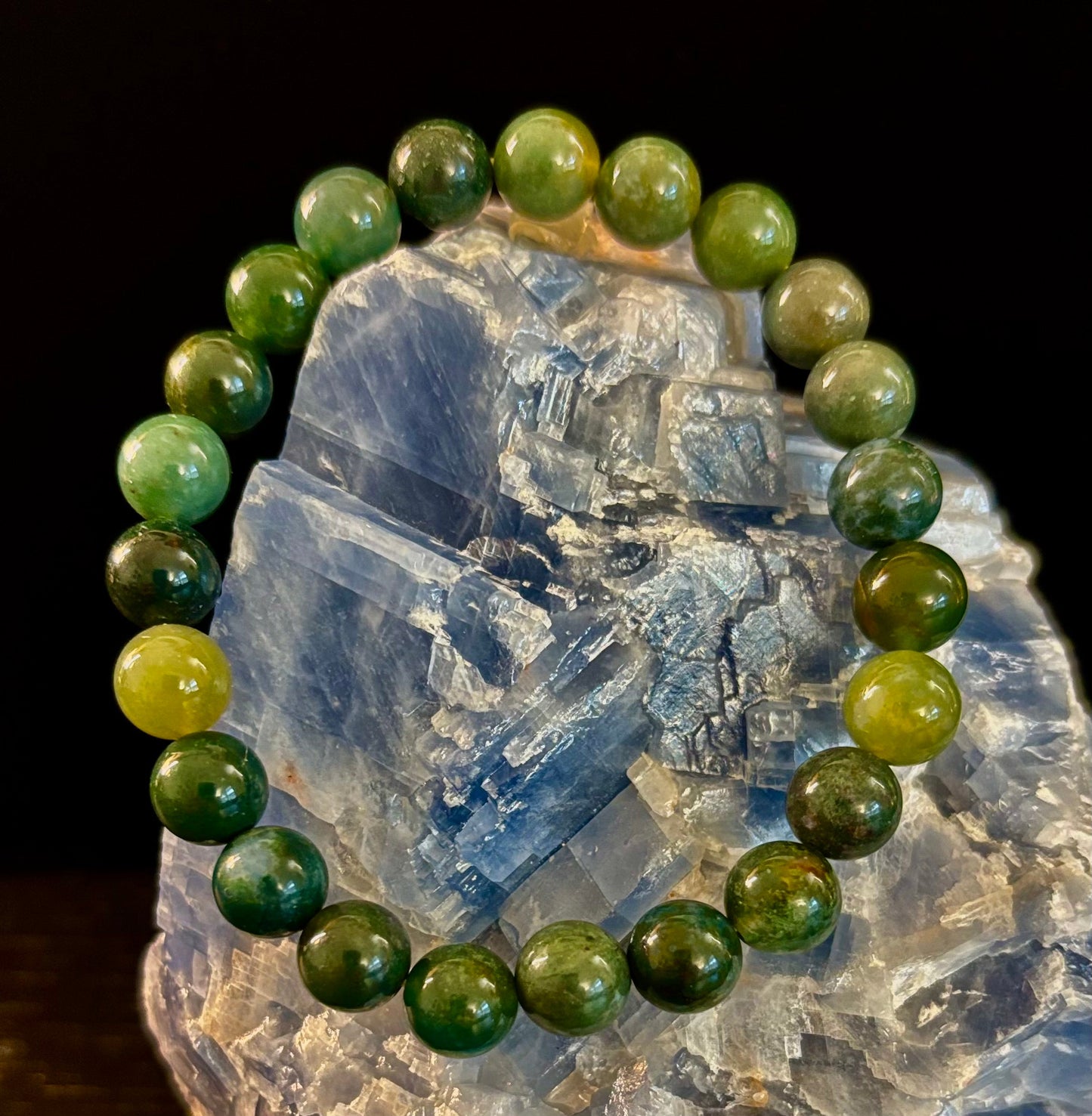 Natural Moss Agate Bracelet – Grounding, Growth & Calm