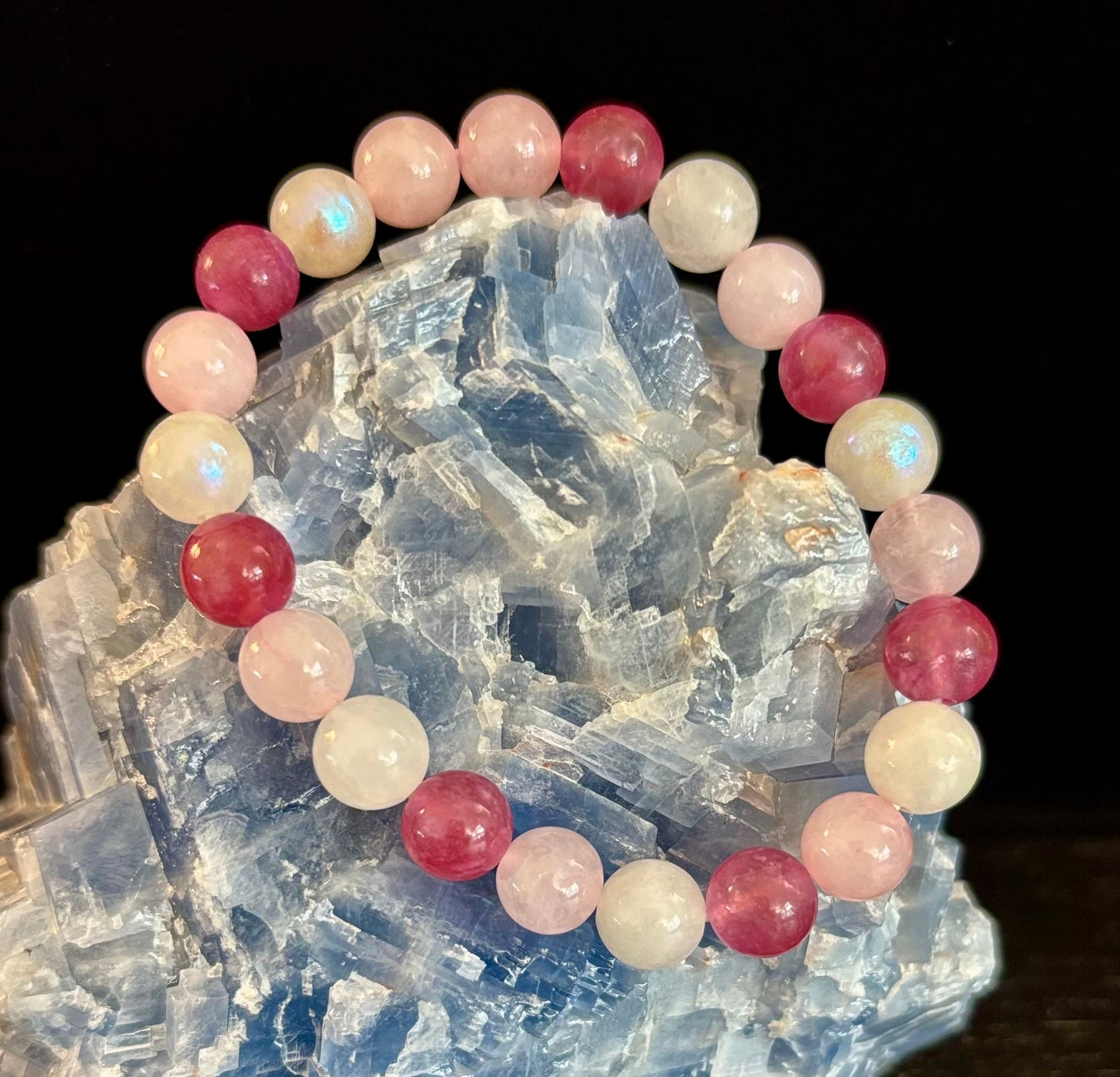 Attracting Love Bracelet – Moonstone, Rose Quartz & Strawberry Quartz