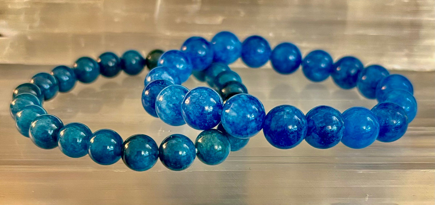 Blue Apatite Beads Bracelet - Enhance Creativity