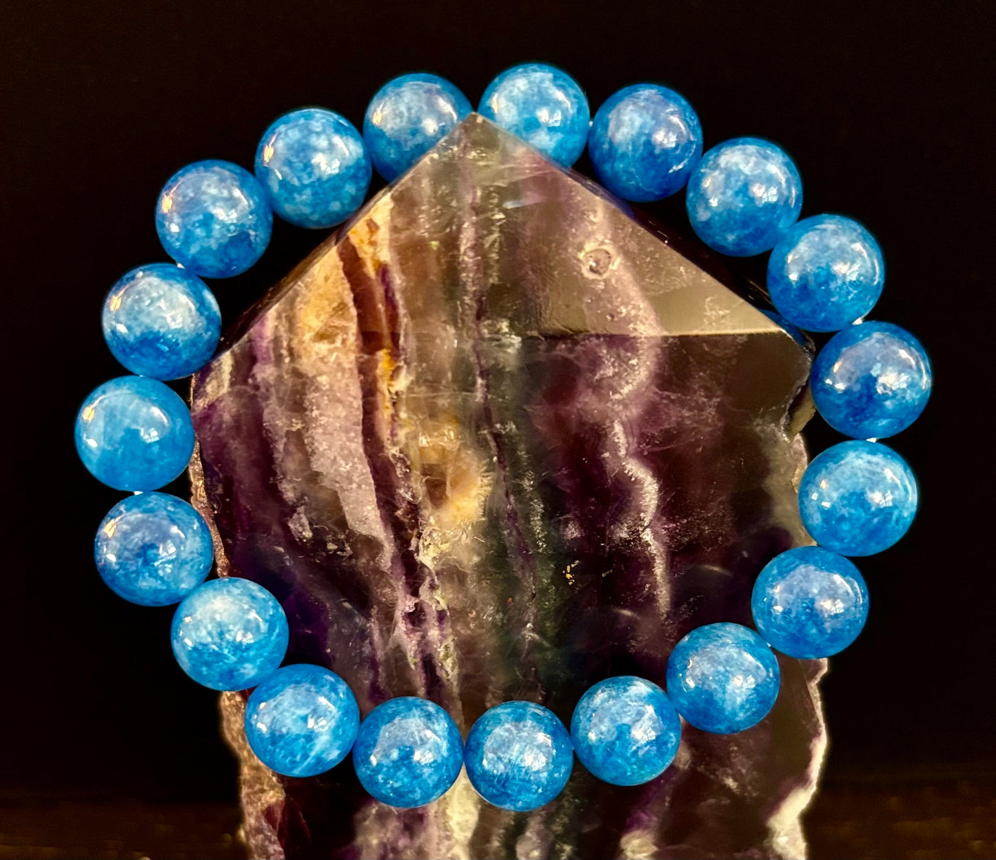 Blue Apatite Beads Bracelet - Enhance Creativity