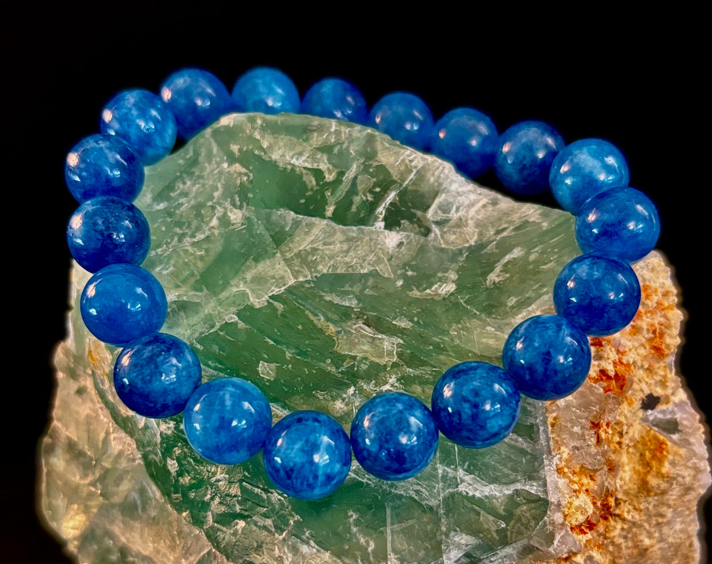 Blue Apatite Beads Bracelet - Enhance Creativity