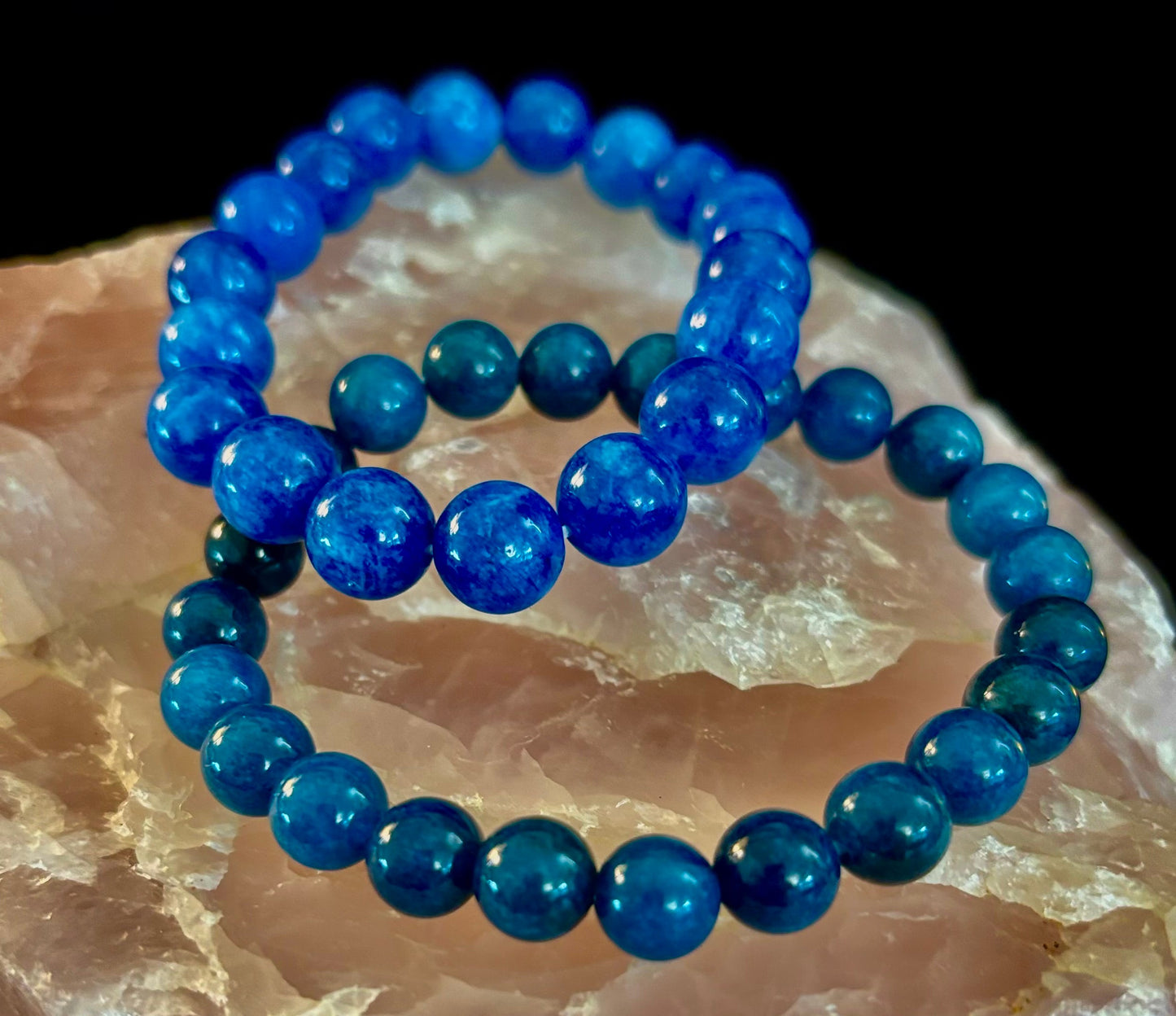 Blue Apatite Beads Bracelet - Enhance Creativity
