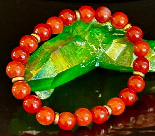 Carnelian & Red Jasper Empowerment Bracelet – Self-Confidence & Success