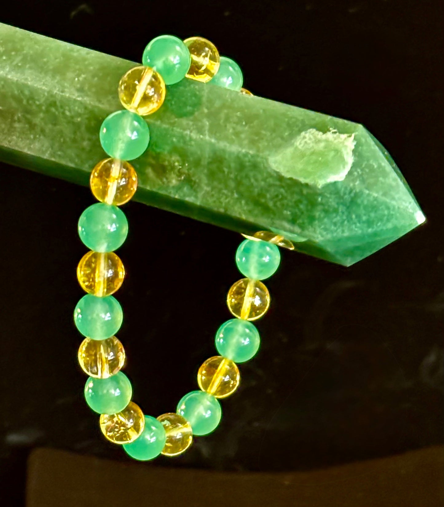 Citrine & Green Aventurine Natural Stone Bracelet