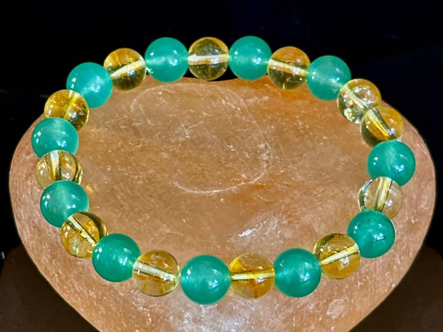 Citrine & Green Aventurine Natural Stone Bracelet