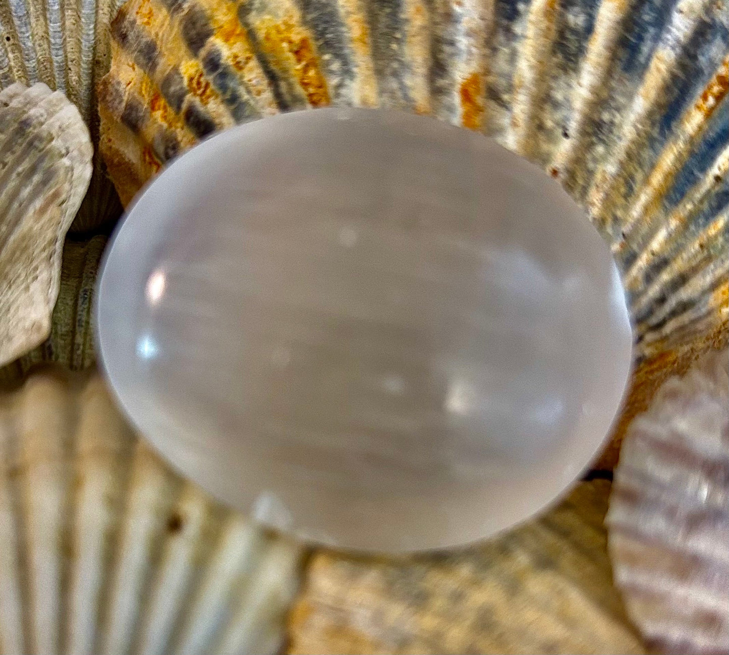 Selenite Palm Stone – 4cm (1.57") – Aura-Cleansing Crystal for Energy Healing & Clarity