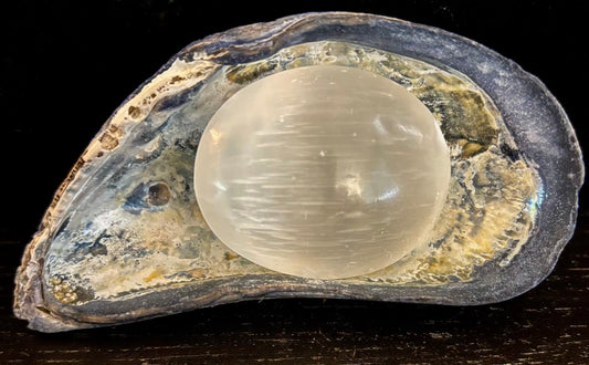 Selenite Palm Stone – 4cm (1.57") – Aura-Cleansing Crystal for Energy Healing & Clarity