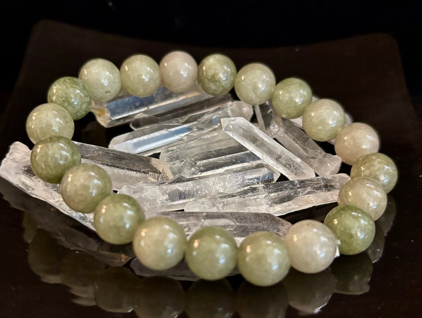 Jade Abundance & Prosperity Bracelet – 8mm or 10mm Beads (Medium to Large Wrists)