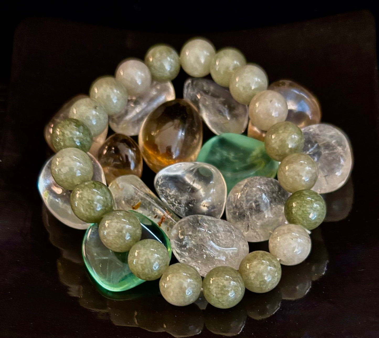 Jade Abundance & Prosperity Bracelet – 8mm or 10mm Beads (Medium to Large Wrists)