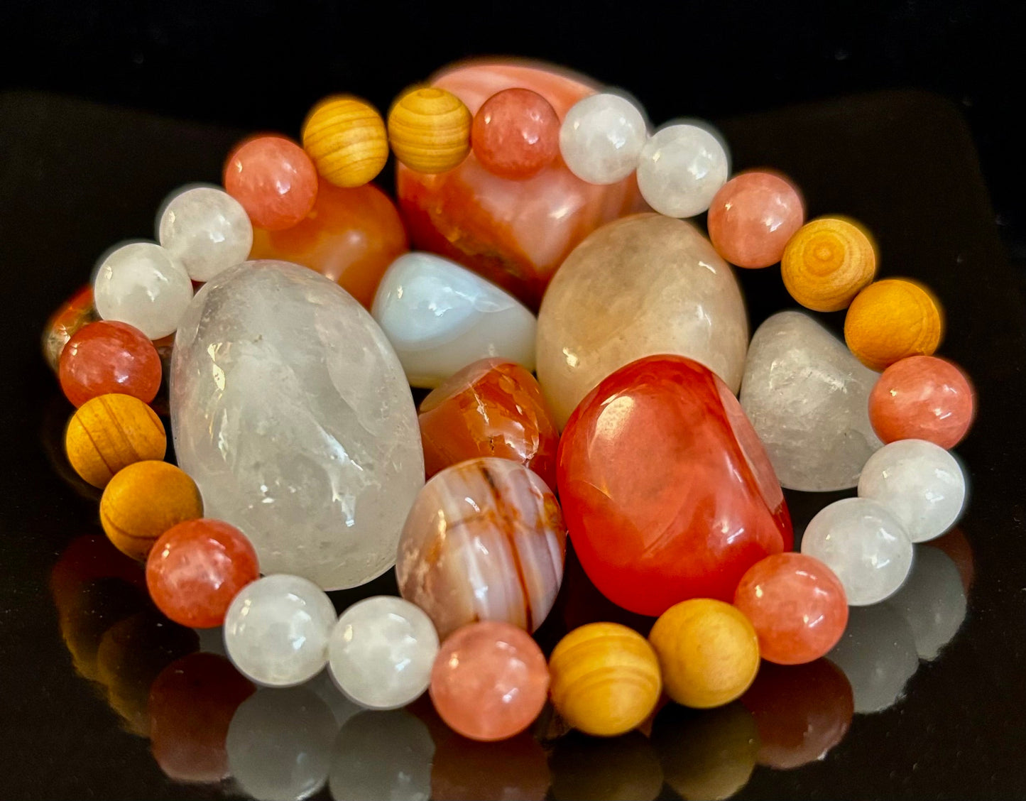 White Witch Intuition & Aura Cleansing Bracelet – Palo Santo, Selenite & Smoky Quartz
