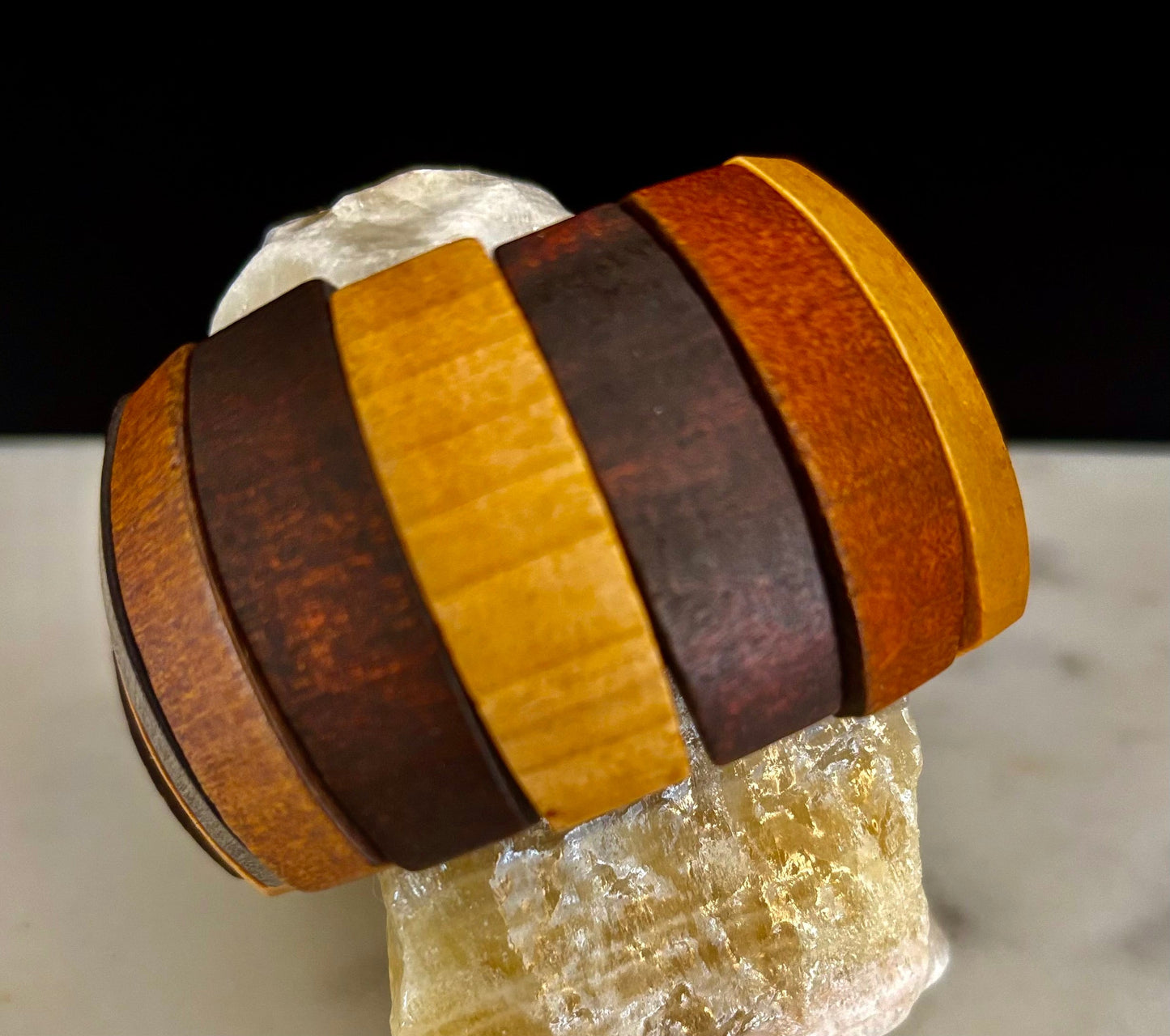 Bohemia Style Literary Retro Elastic Wood Beaded Bracelet – Gradient Brown Tones