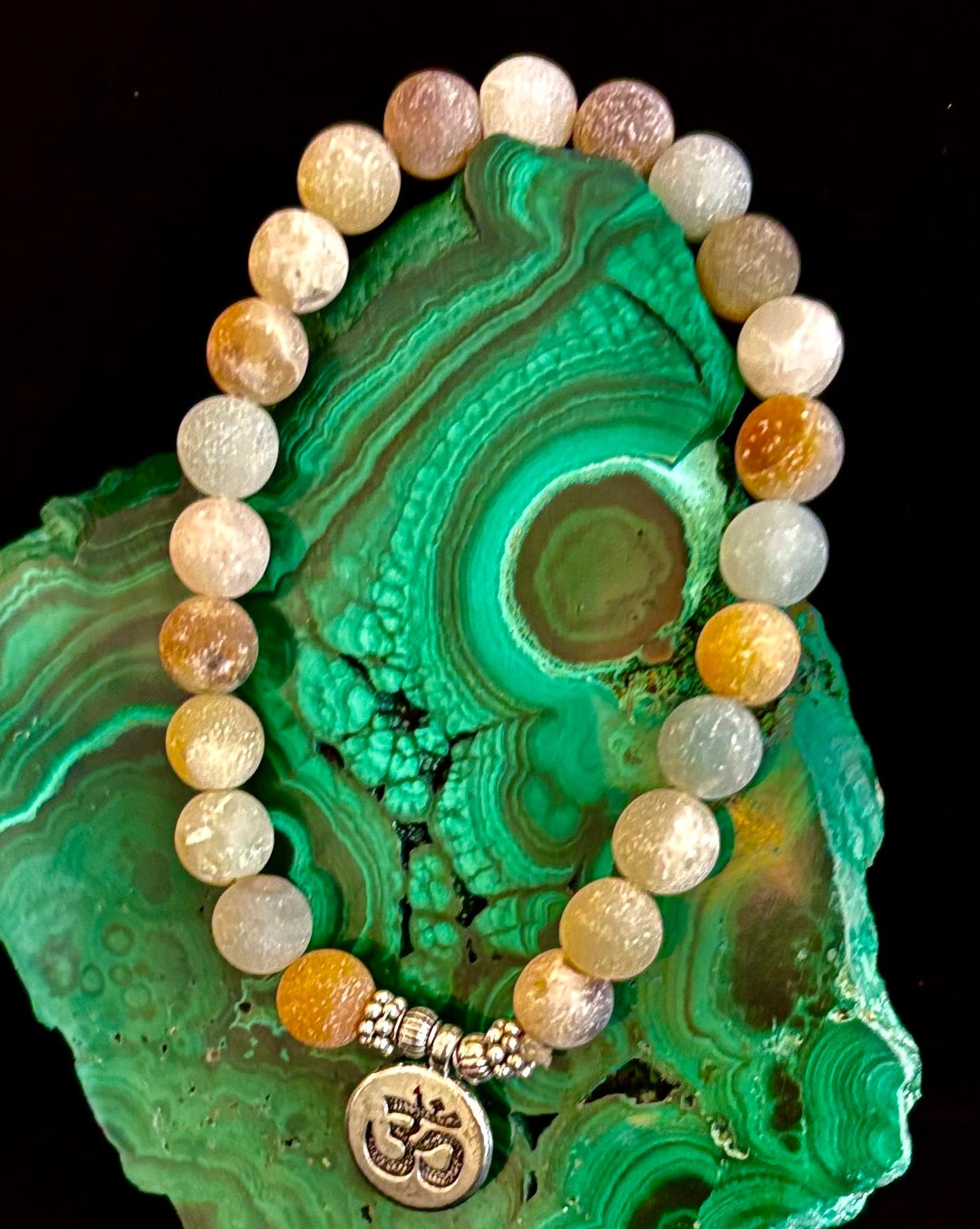 Amazonite Healing Chakra Bracelet – 3 Charm Choices: Lotus, Buddha, or Om