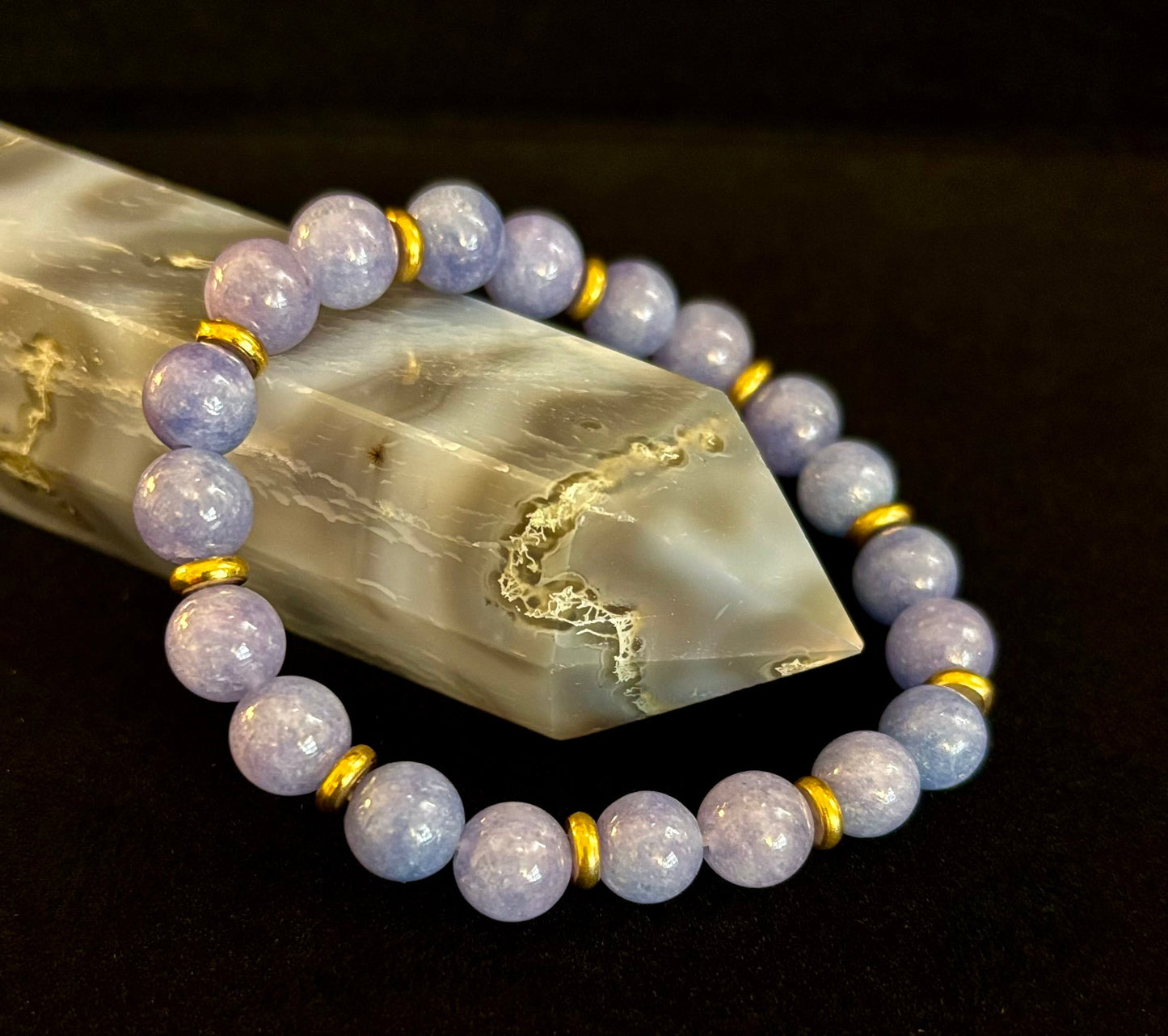 Angelite Crystal Healing Bracelet – Serenity • Reiki • Inner Peace 🪽💫