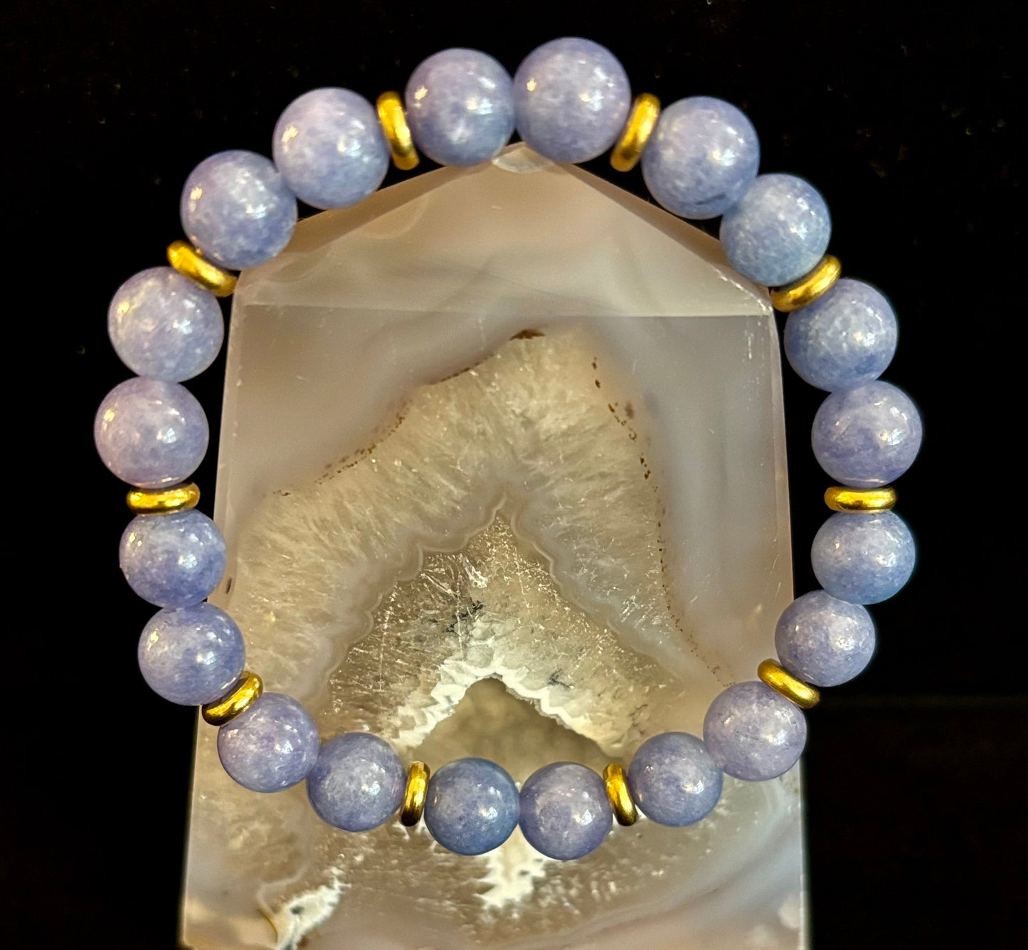 Angelite Crystal Healing Bracelet – Serenity • Reiki • Inner Peace 🪽💫