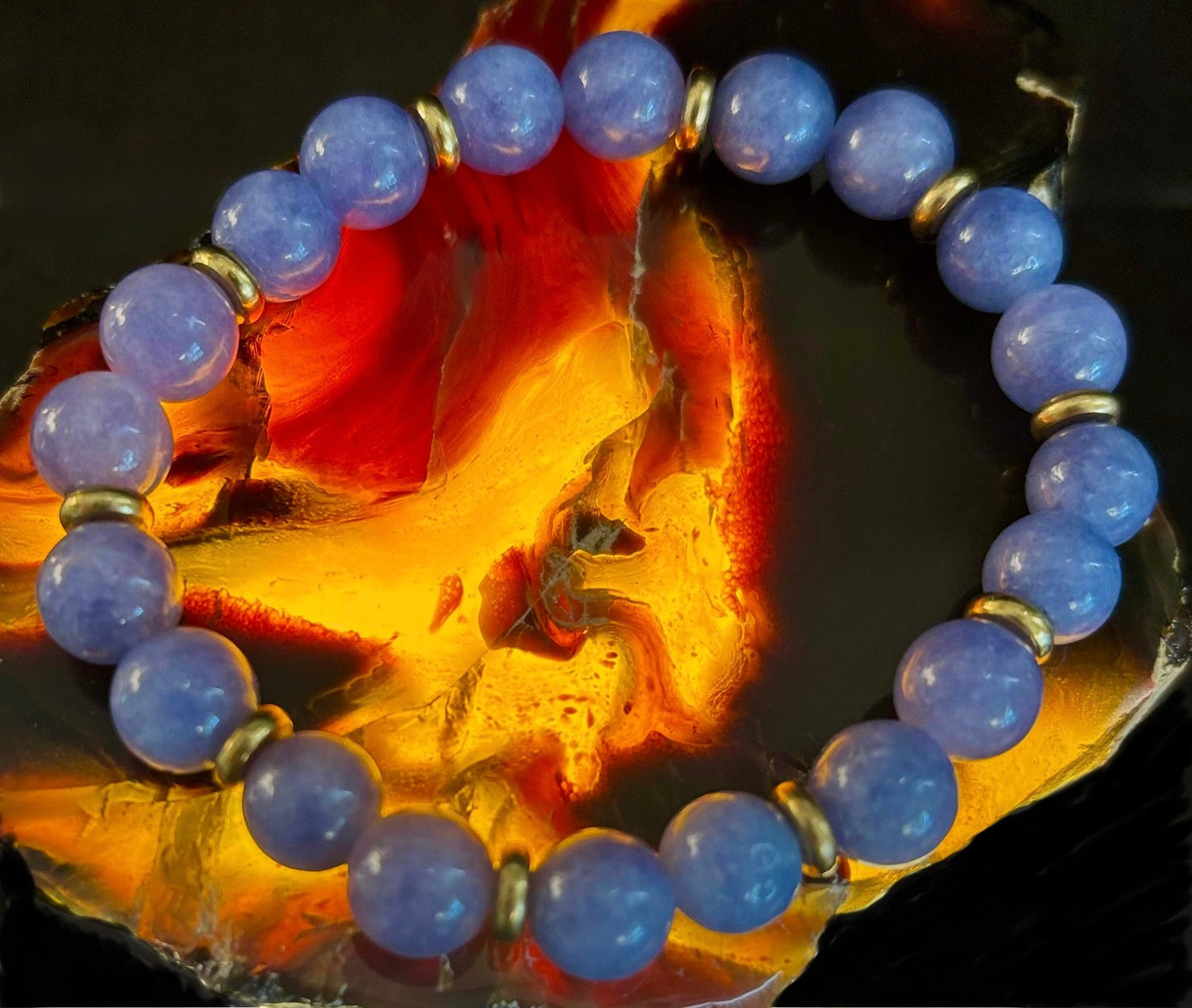 Angelite Crystal Healing Bracelet – Serenity • Reiki • Inner Peace 🪽💫