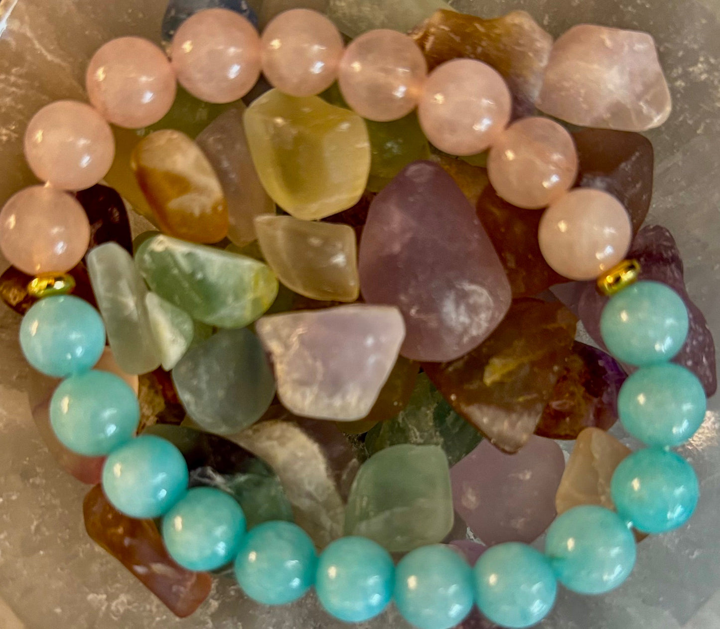 Rose Quartz & Aquamarine Healing Bracelet – Love, Calm & Emotional Clarity 💖🌊