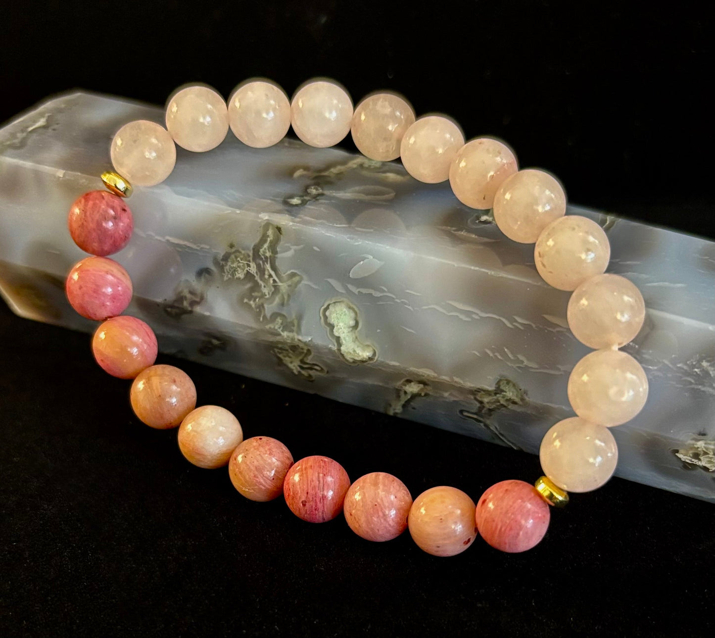 Rose Quartz & Rhodonite Bracelet – Love, Compassion & Emotional Healing 💗✨