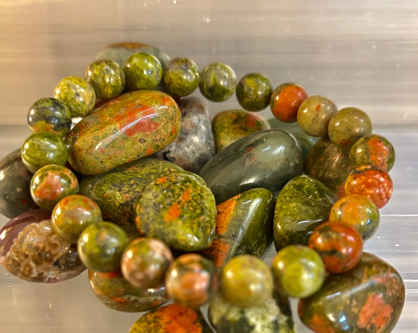 Chrysocolla 8mm Beaded Bracelet – Grounding Harmony for Small to Medium Wrists 🌿💫