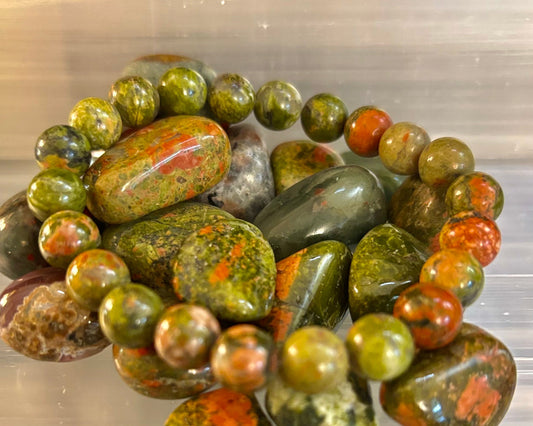 Chrysocolla 8mm Beaded Bracelet – Grounding Harmony for Small to Medium Wrists 🌿💫