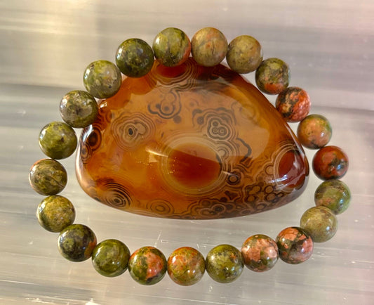 Chrysocolla 8mm Beaded Bracelet – Grounding Harmony for Small to Medium Wrists 🌿💫