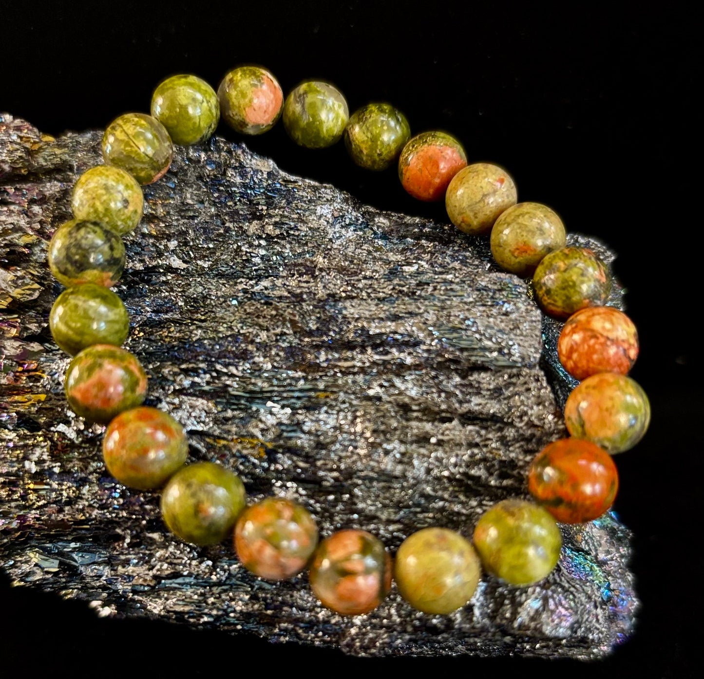 Chrysocolla 8mm Beaded Bracelet – Grounding Harmony for Small to Medium Wrists 🌿💫