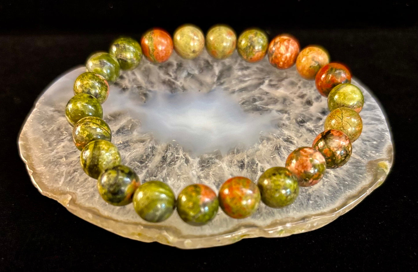 Chrysocolla 8mm Beaded Bracelet – Grounding Harmony for Small to Medium Wrists 🌿💫