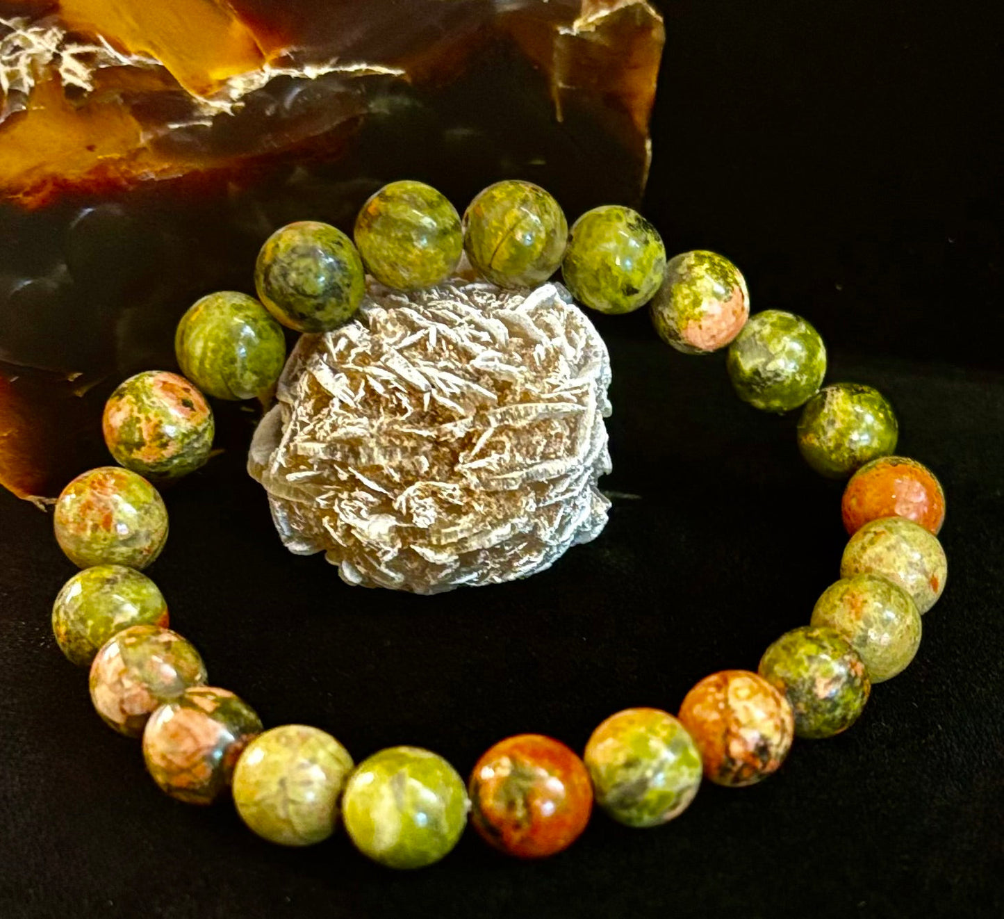 Chrysocolla 8mm Beaded Bracelet – Grounding Harmony for Small to Medium Wrists 🌿💫