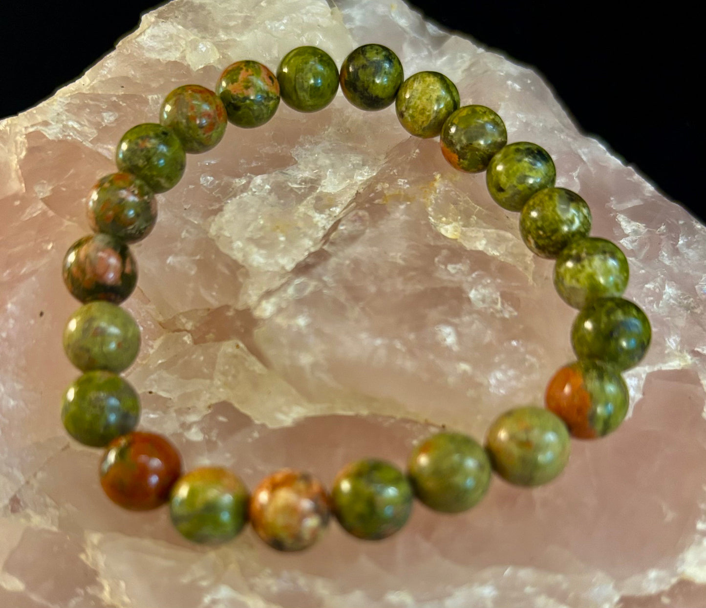 Chrysocolla 8mm Beaded Bracelet – Grounding Harmony for Small to Medium Wrists 🌿💫