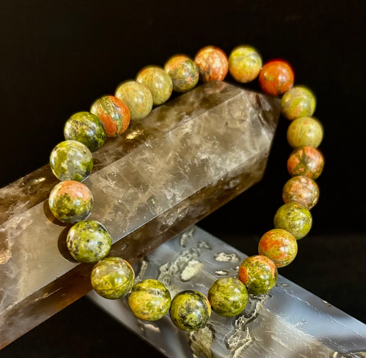 Chrysocolla 8mm Beaded Bracelet – Grounding Harmony for Small to Medium Wrists 🌿💫