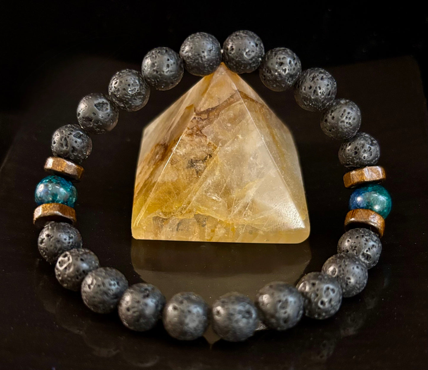 Volcanic Strength Bracelets – Lava Stone with Tiger Eye or Lapis Lazuli (Natural Energy Jewelry)