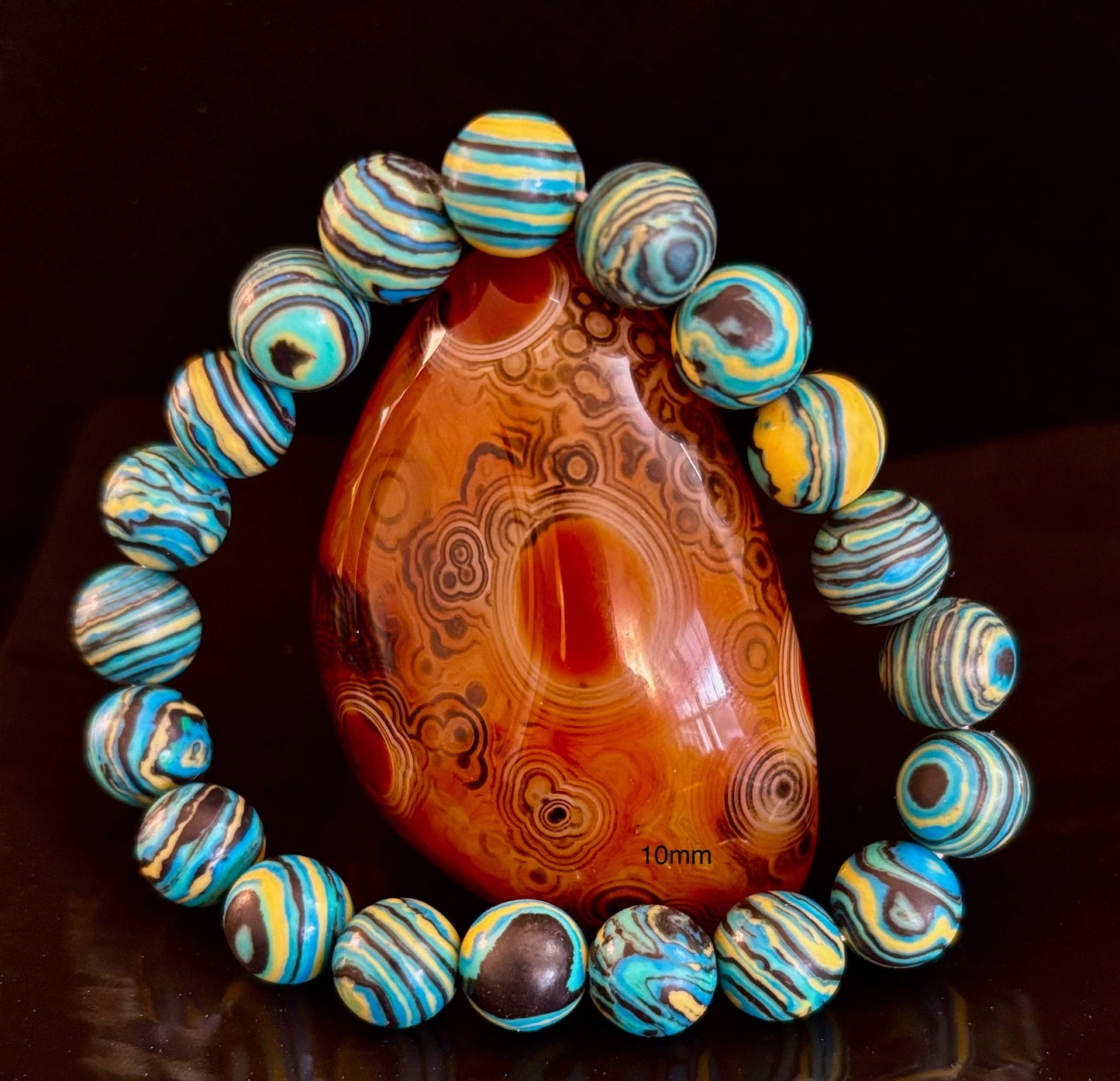 Deep Blue Malachite Energy Bracelet – 6mm, 8mm, 10mm Beads for Small to Large Wrists