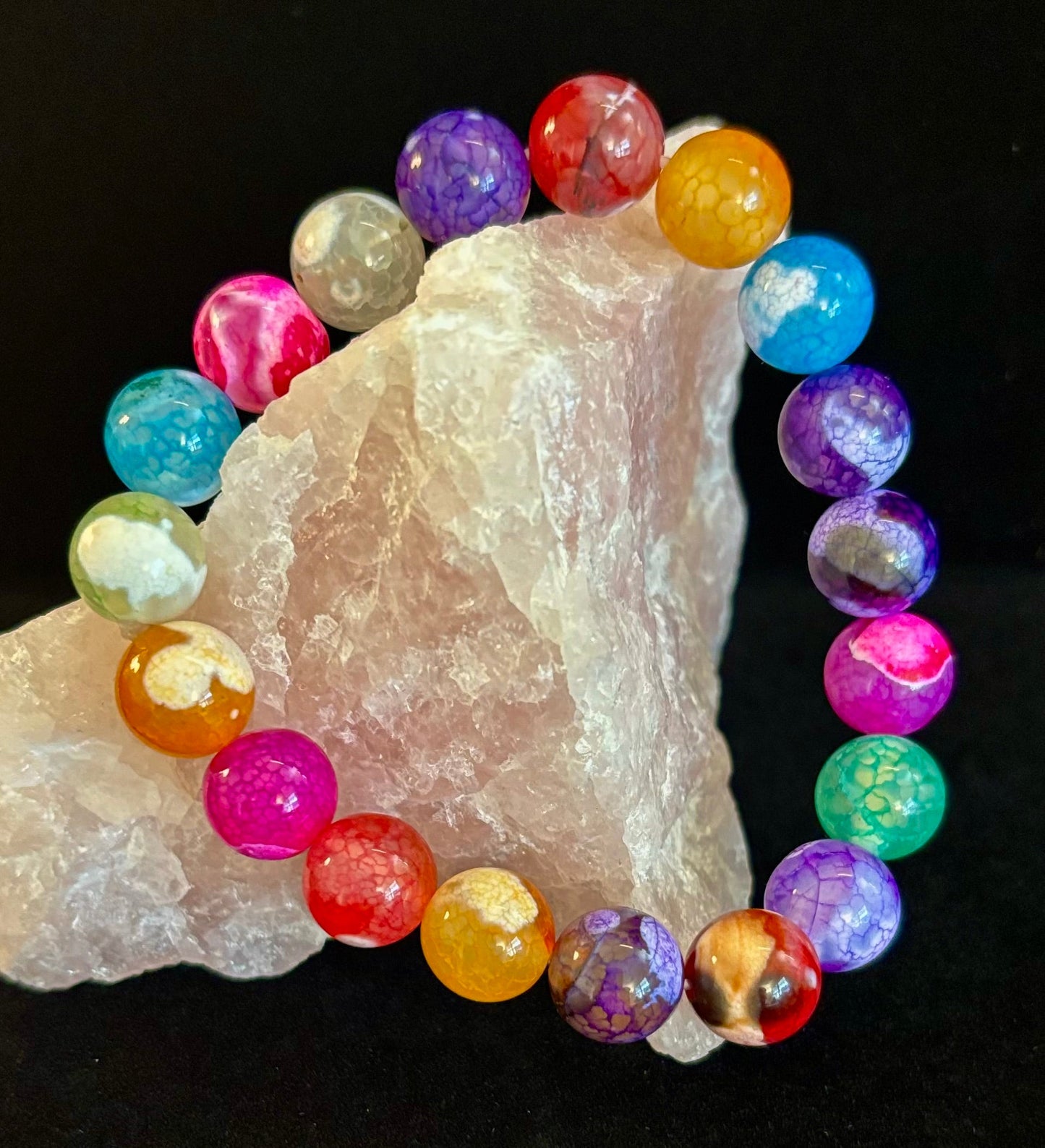 Rainbow Dragon Vein Agate Gemstone Bracelet