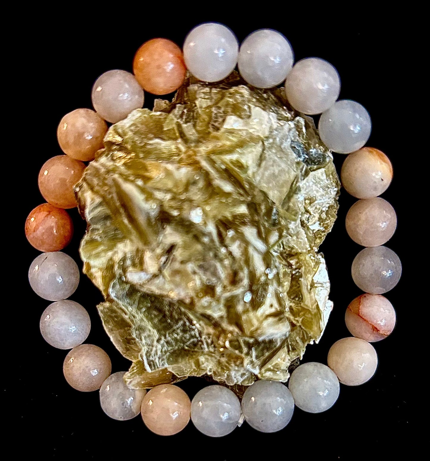 Handmade Flower Agate Bracelet – 8mm Natural Stone Beads for Small to Medium Wrists