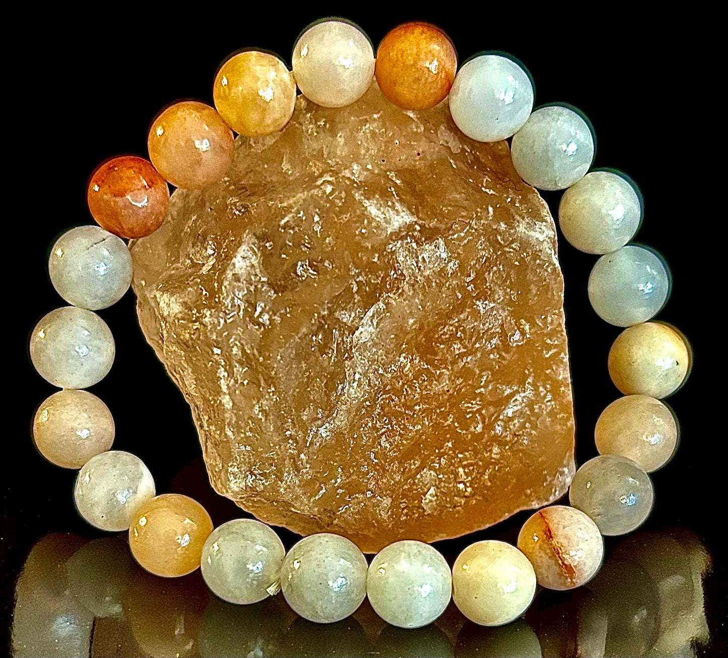 Handmade Flower Agate Bracelet – 8mm Natural Stone Beads for Small to Medium Wrists