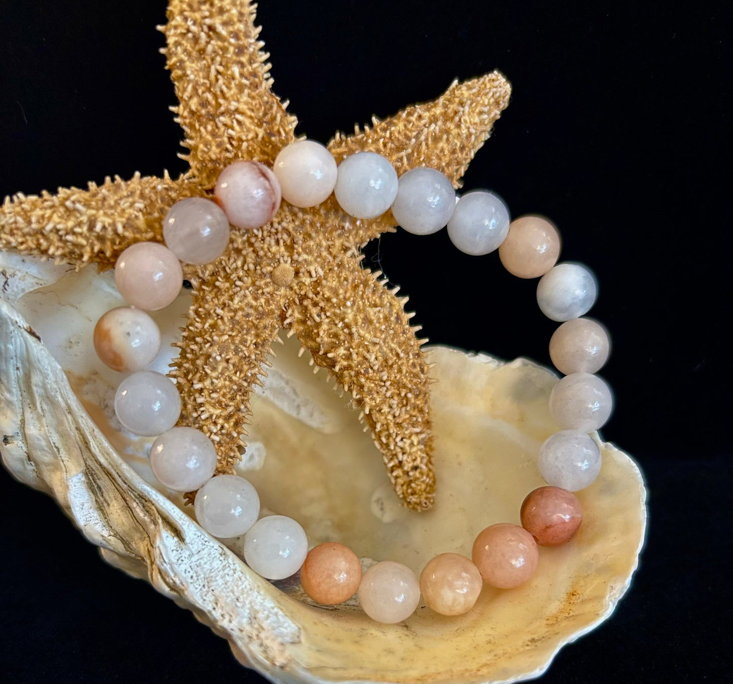 Handmade Flower Agate Bracelet – 8mm Natural Stone Beads for Small to Medium Wrists