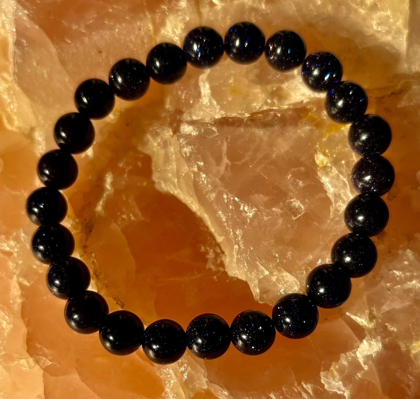 Midnight Magic – Blue Goldstone Bracelet (8mm Beads) | Small to Medium Wrists