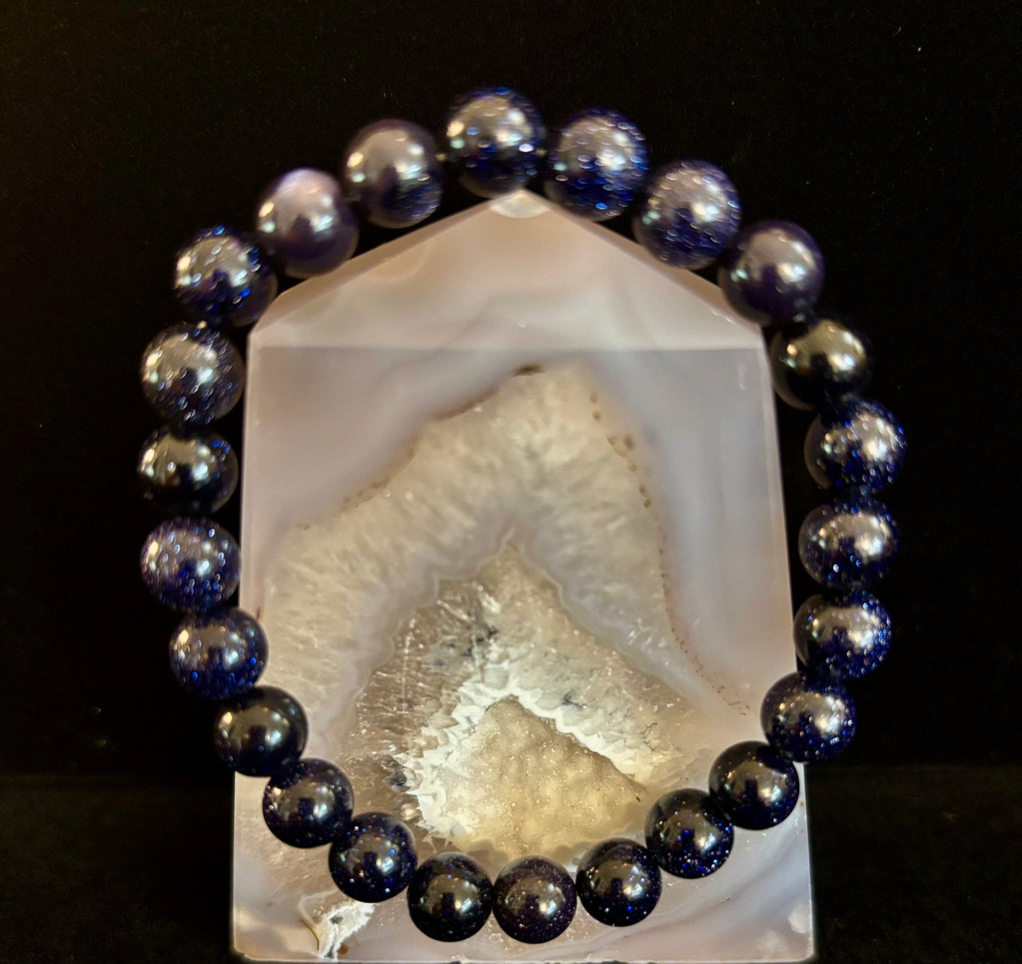 Midnight Magic – Blue Goldstone Bracelet (8mm Beads) | Small to Medium Wrists