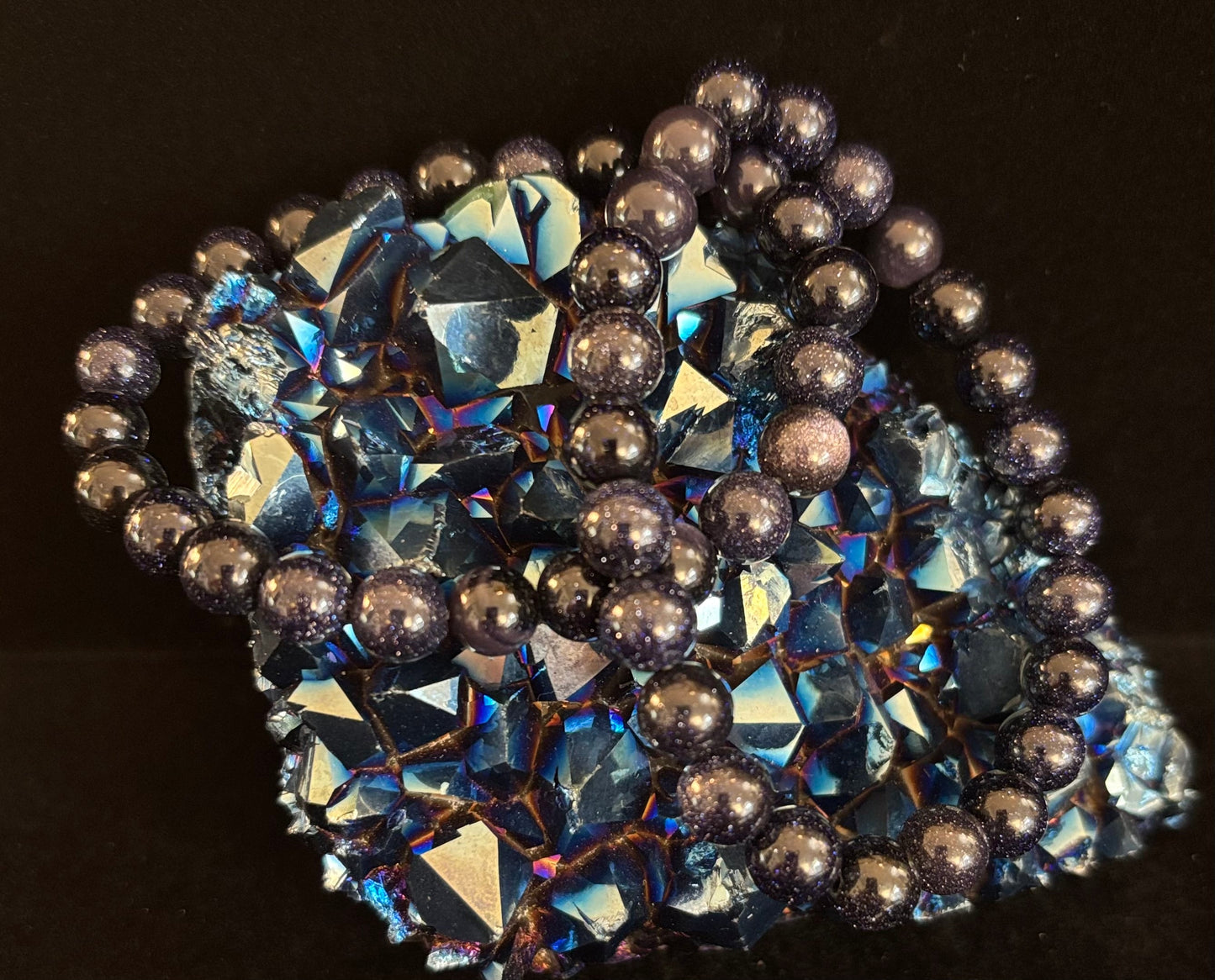Midnight Magic – Blue Goldstone Bracelet (8mm Beads) | Small to Medium Wrists