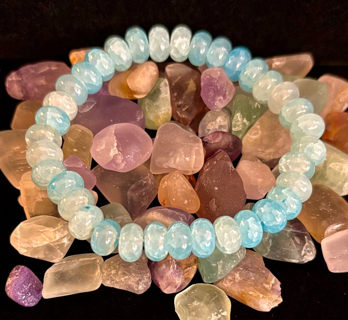 Tranquil Strength Agate Rondelle Bracelet – Grounding Energy for Everyday Wear 🌿🖤