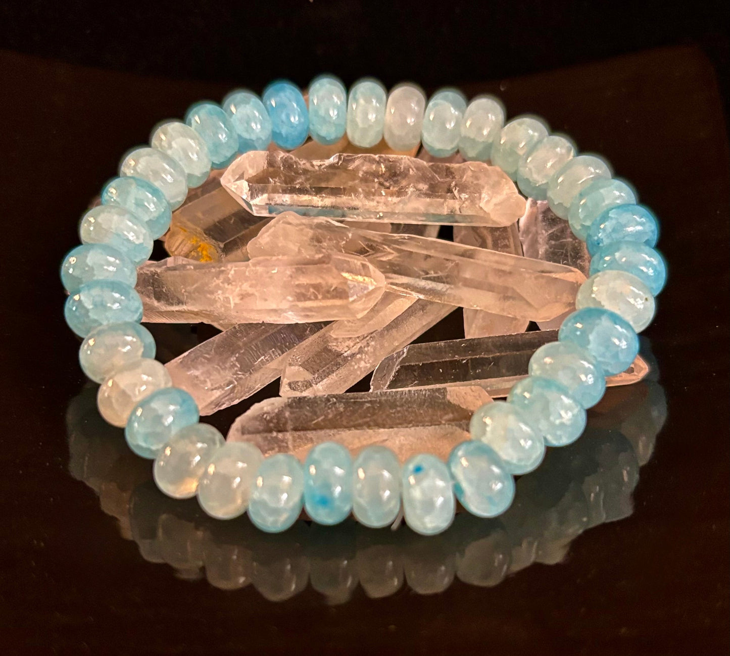 Tranquil Strength Agate Rondelle Bracelet – Grounding Energy for Everyday Wear 🌿🖤