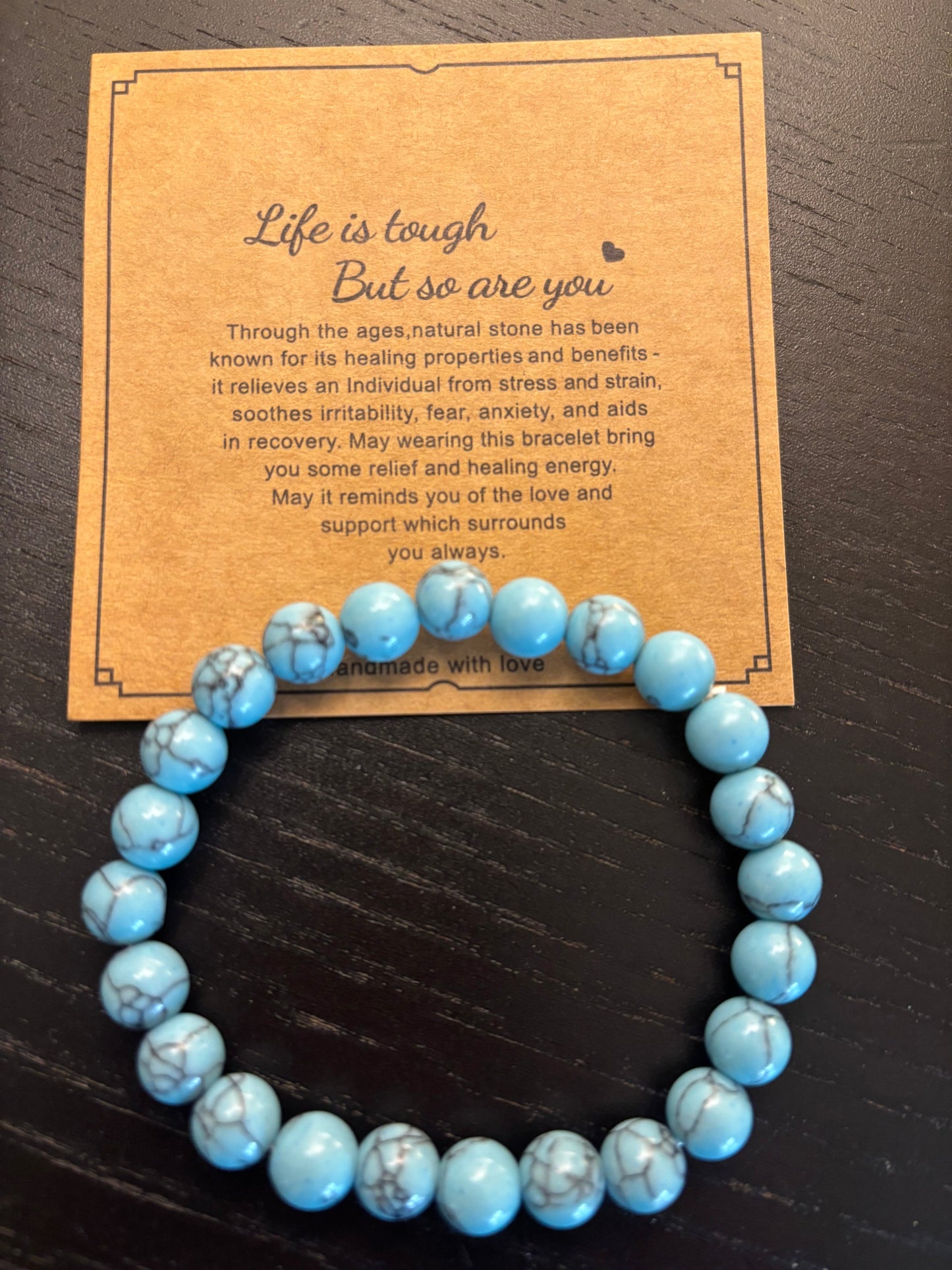 Natural Stone Friendship Bracelet – Gift Bracelet with Message Card