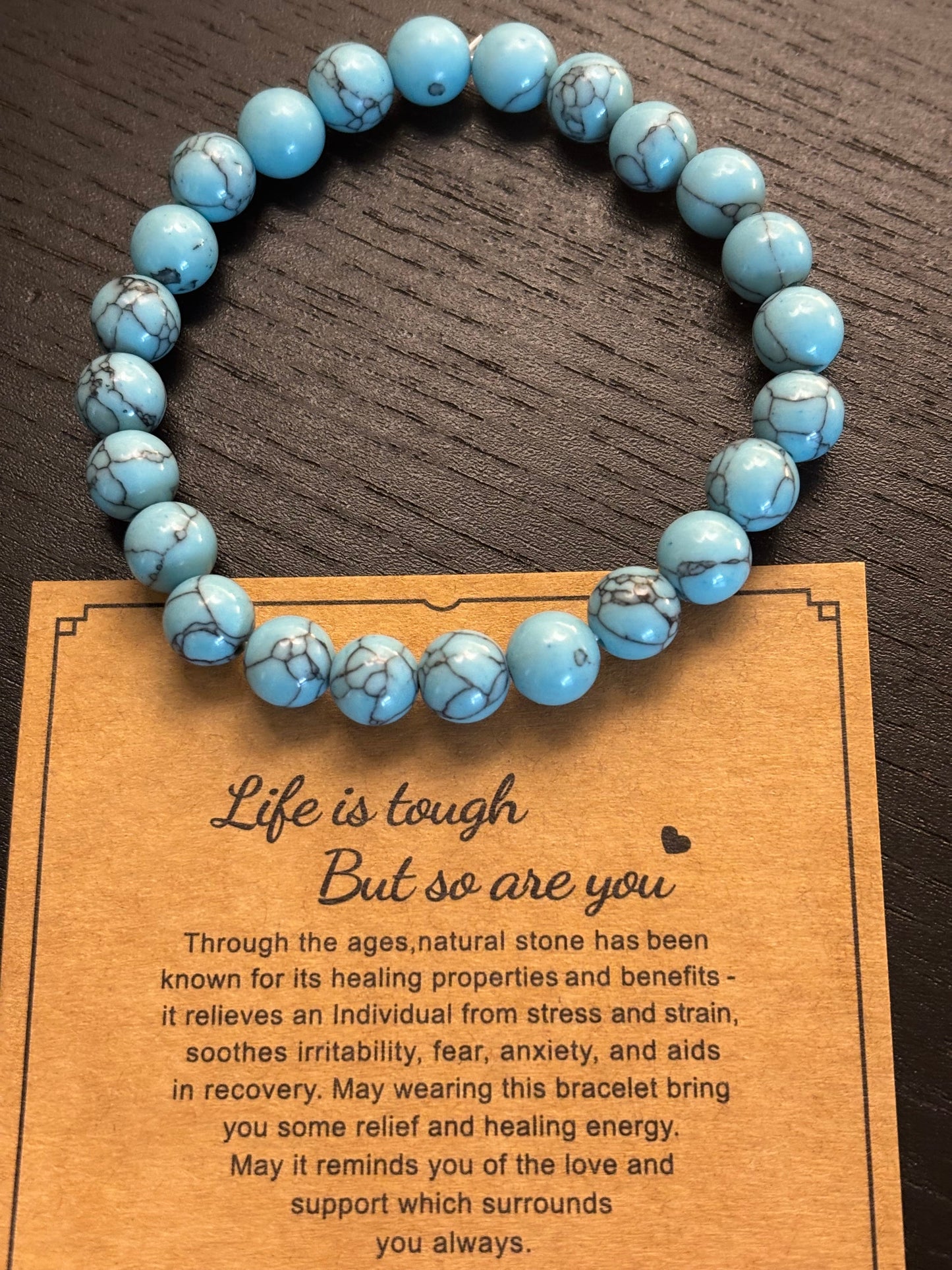 Natural Stone Friendship Bracelet – Gift Bracelet with Message Card