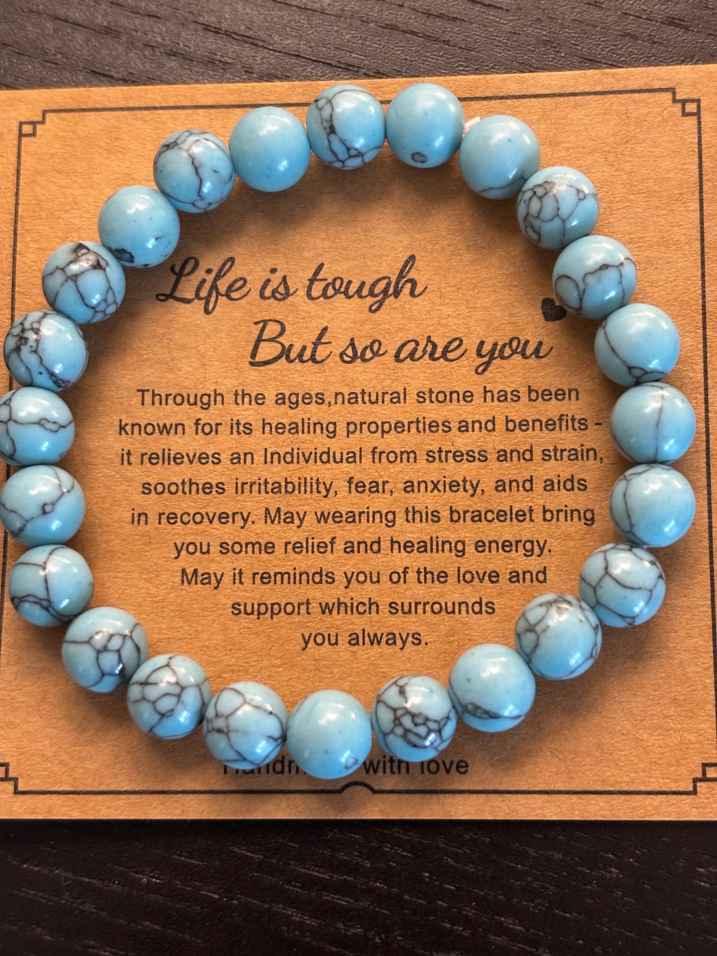 Natural Stone Friendship Bracelet – Gift Bracelet with Message Card
