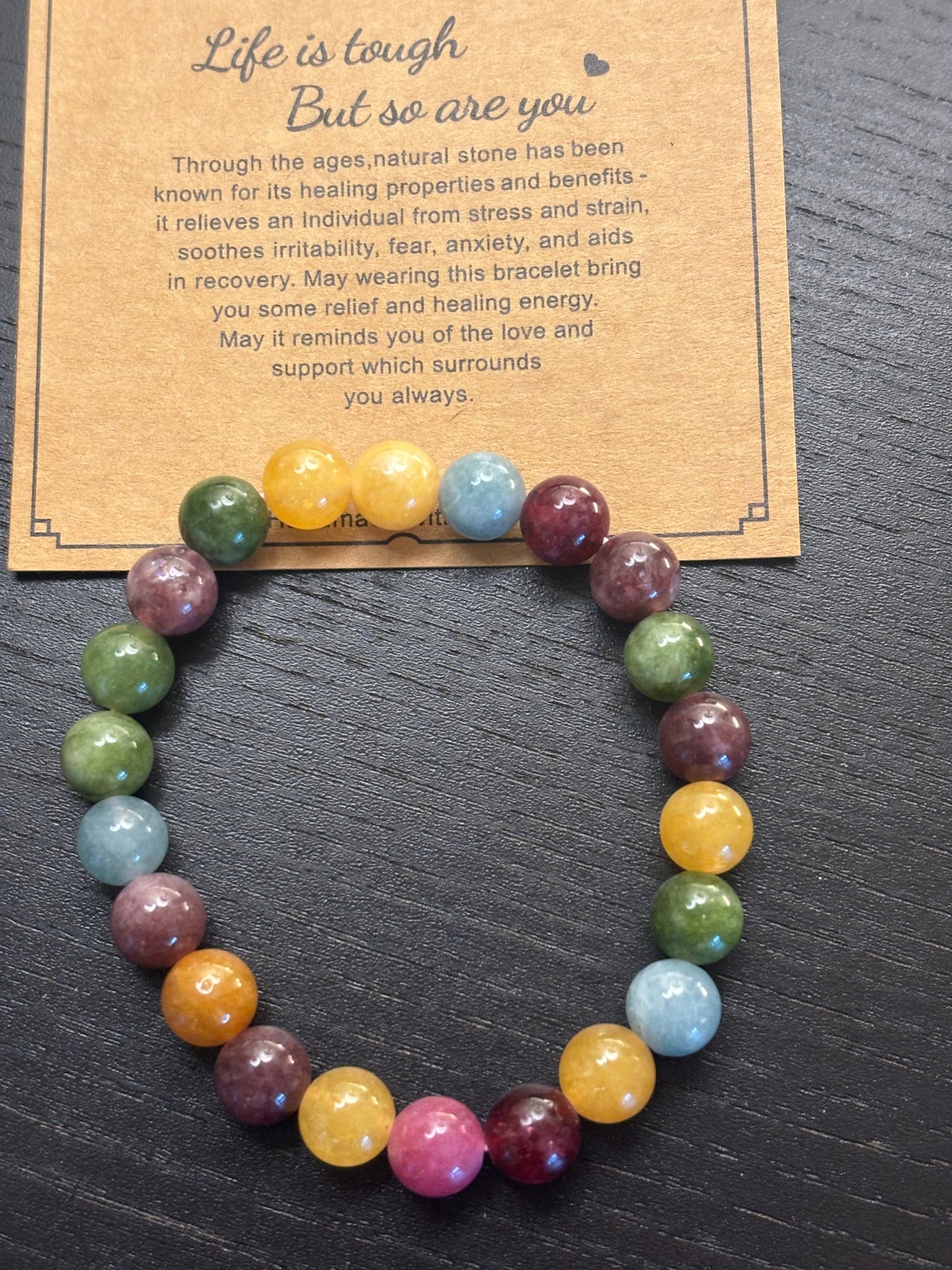 Natural Stone Friendship Bracelet – Gift Bracelet with Message Card