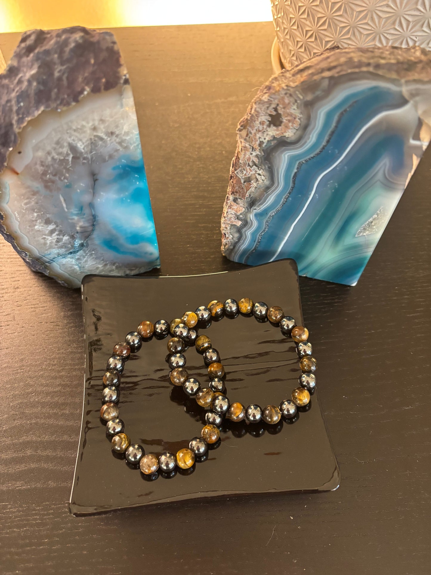 Tiger Eye & Hematite Protection Bracelet – Strength, Balance & Grounding Energy