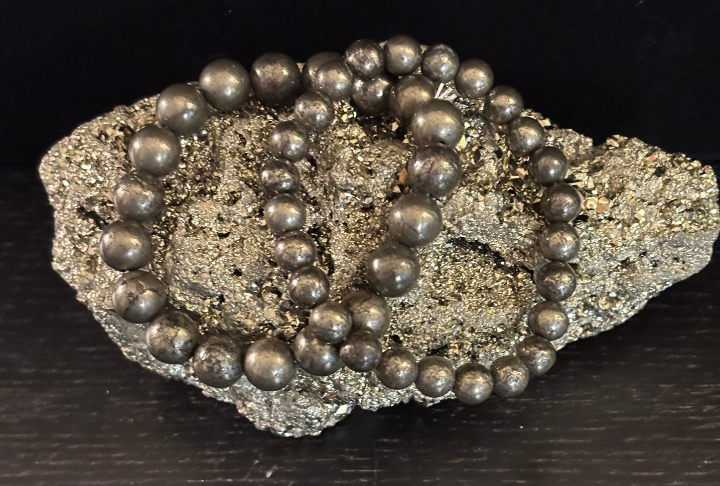 Unlock Abundance & Inner Strength with Our Genuine Pyrite Beaded Bracelet
